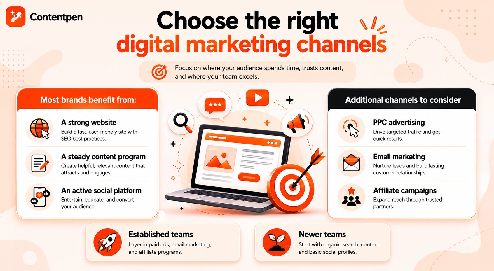 Choosing the right digital marketing channel - Contentpen.ai.