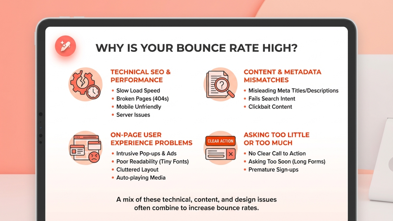 Reasons for high bounce rate - Contentpen.ai