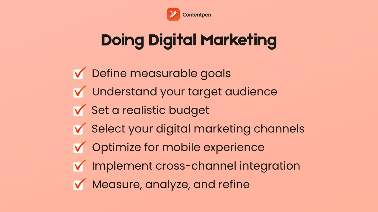 Doing digital marketing steps - Contentpen.ai