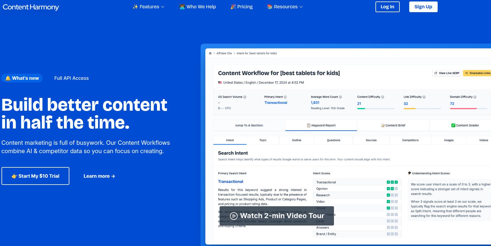 Content Harmony landing page