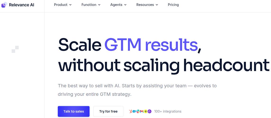 Relevance AI landing page.