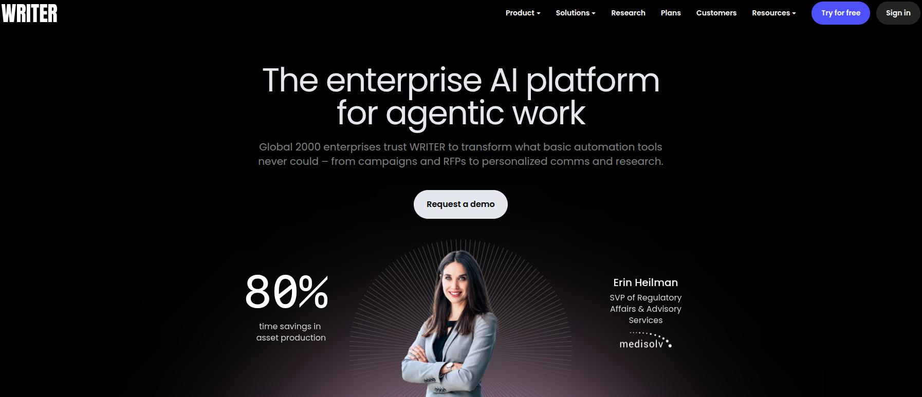 WRITER landing page.