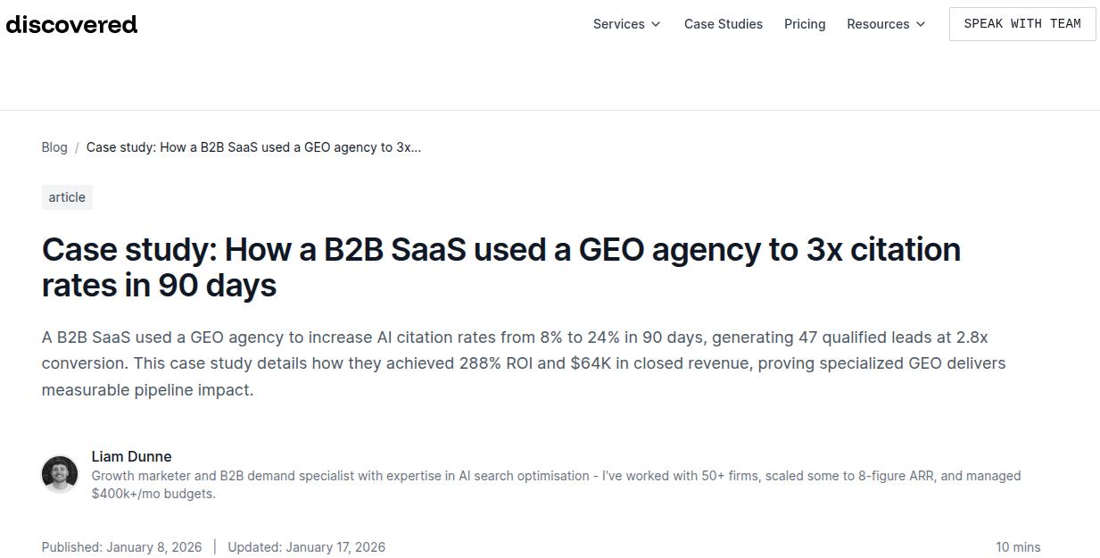 Discovered case study for a project management SaaS.