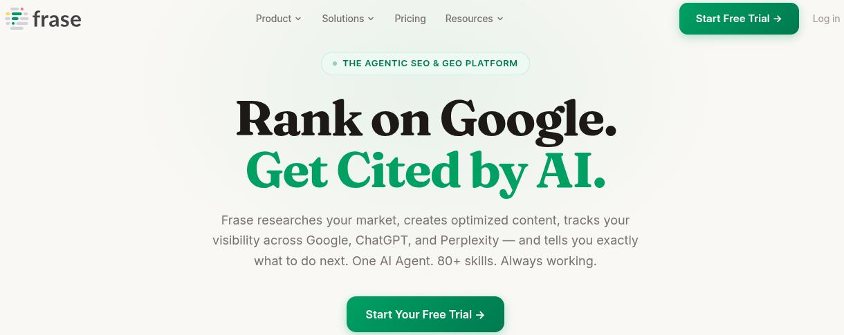 Frase AI SEO writer.