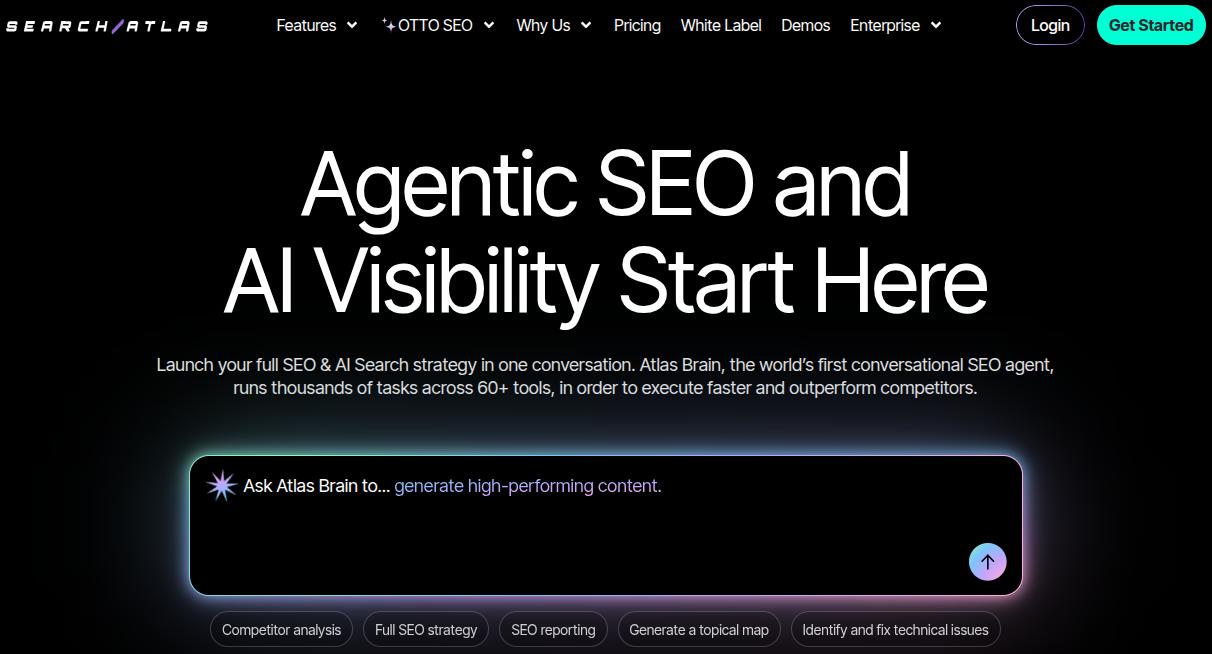Search Atlas  - Agentic SEO and AI visibility tool.
