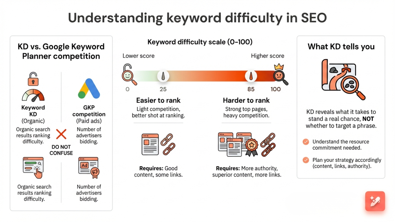Understanding the basics of keyword difficulty.