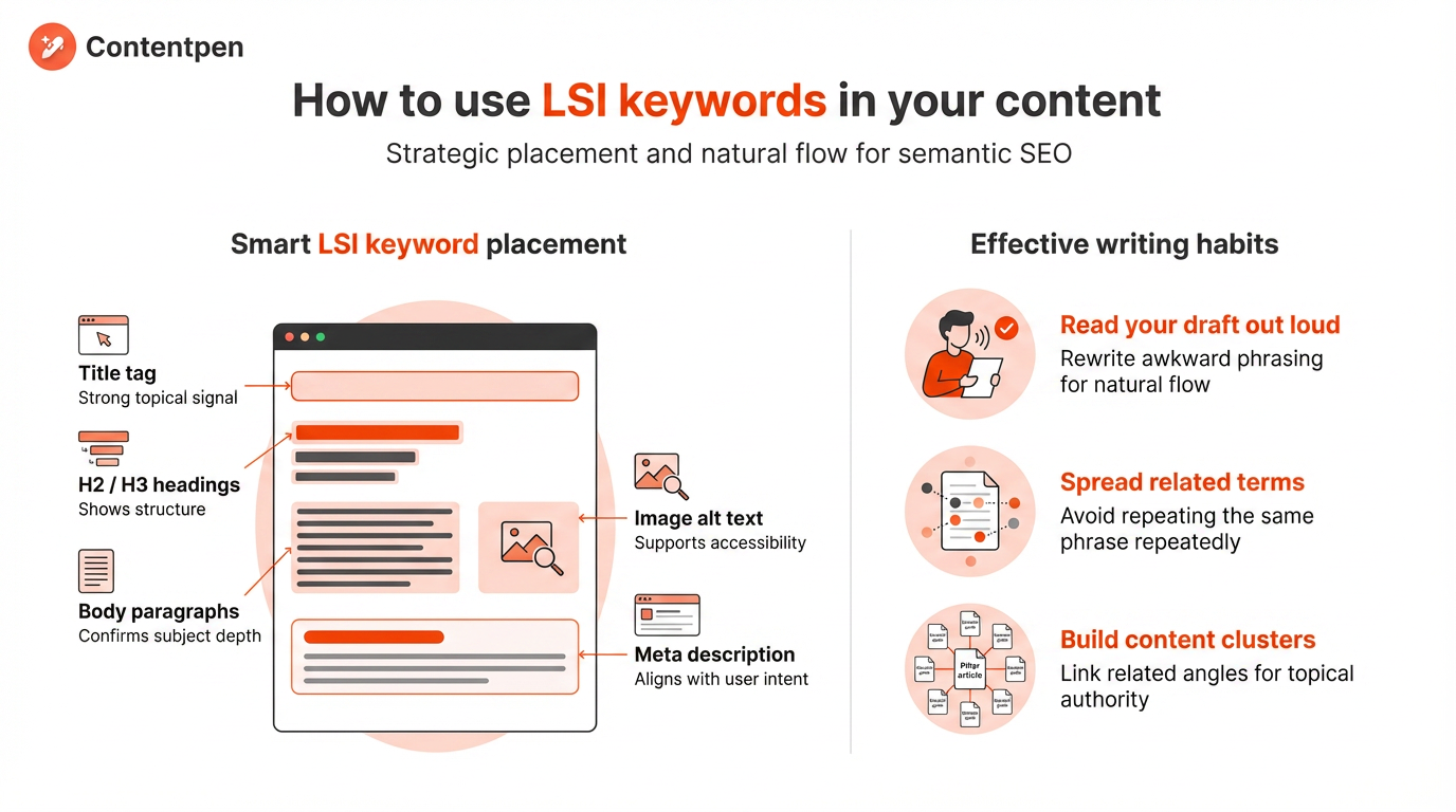 Using LSI keywords in content.
