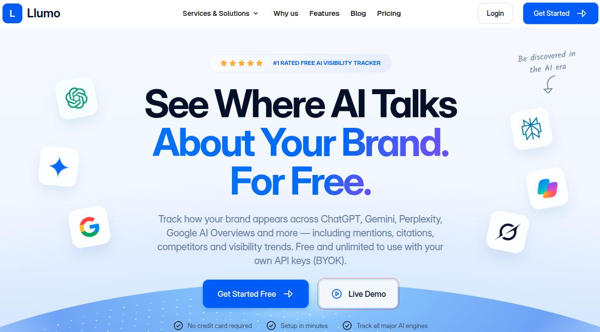 Llumo landing page.
