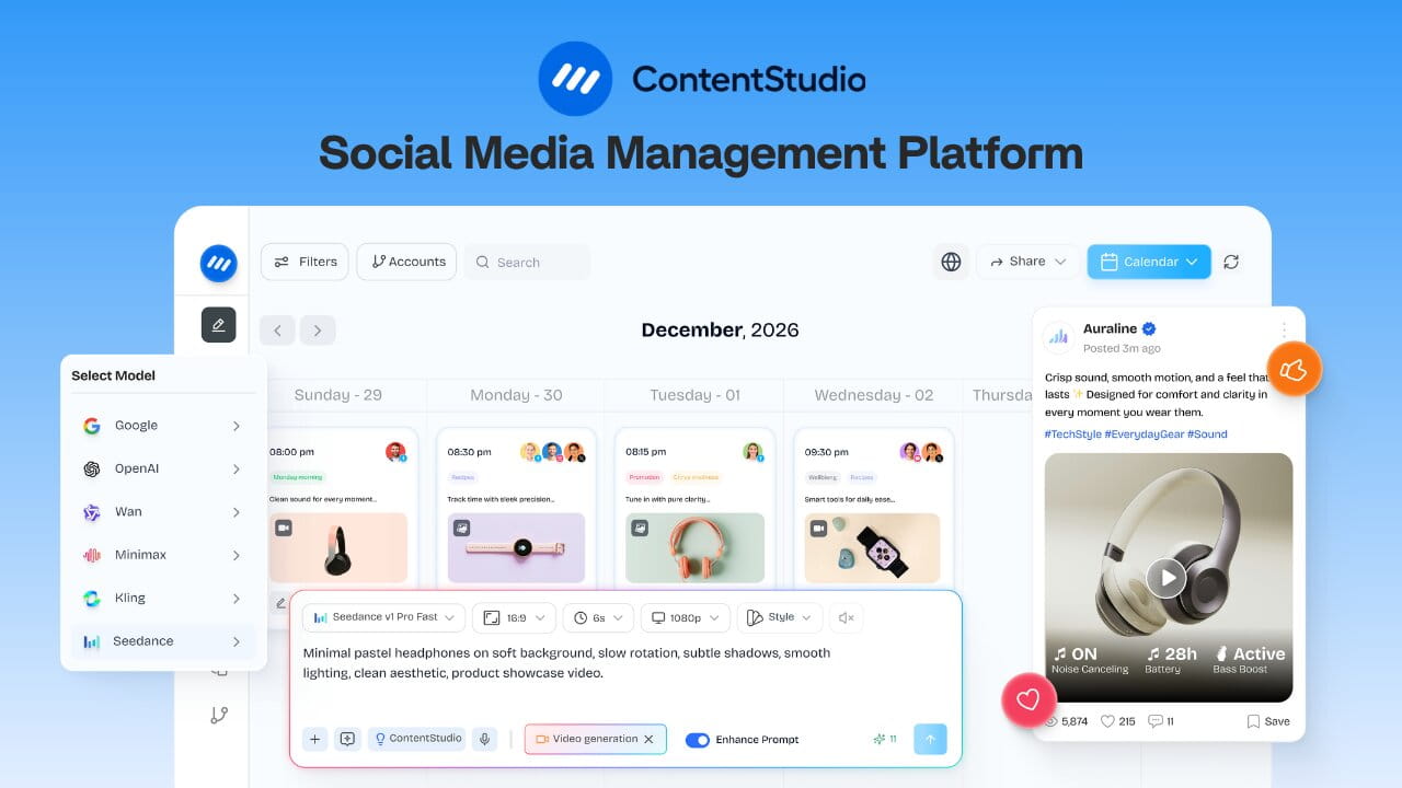 ContentStudio: an AI-powered social media management platform.