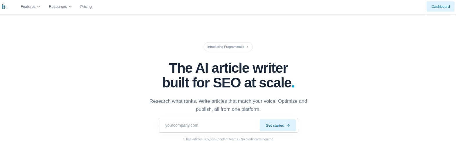 Byword landing page.