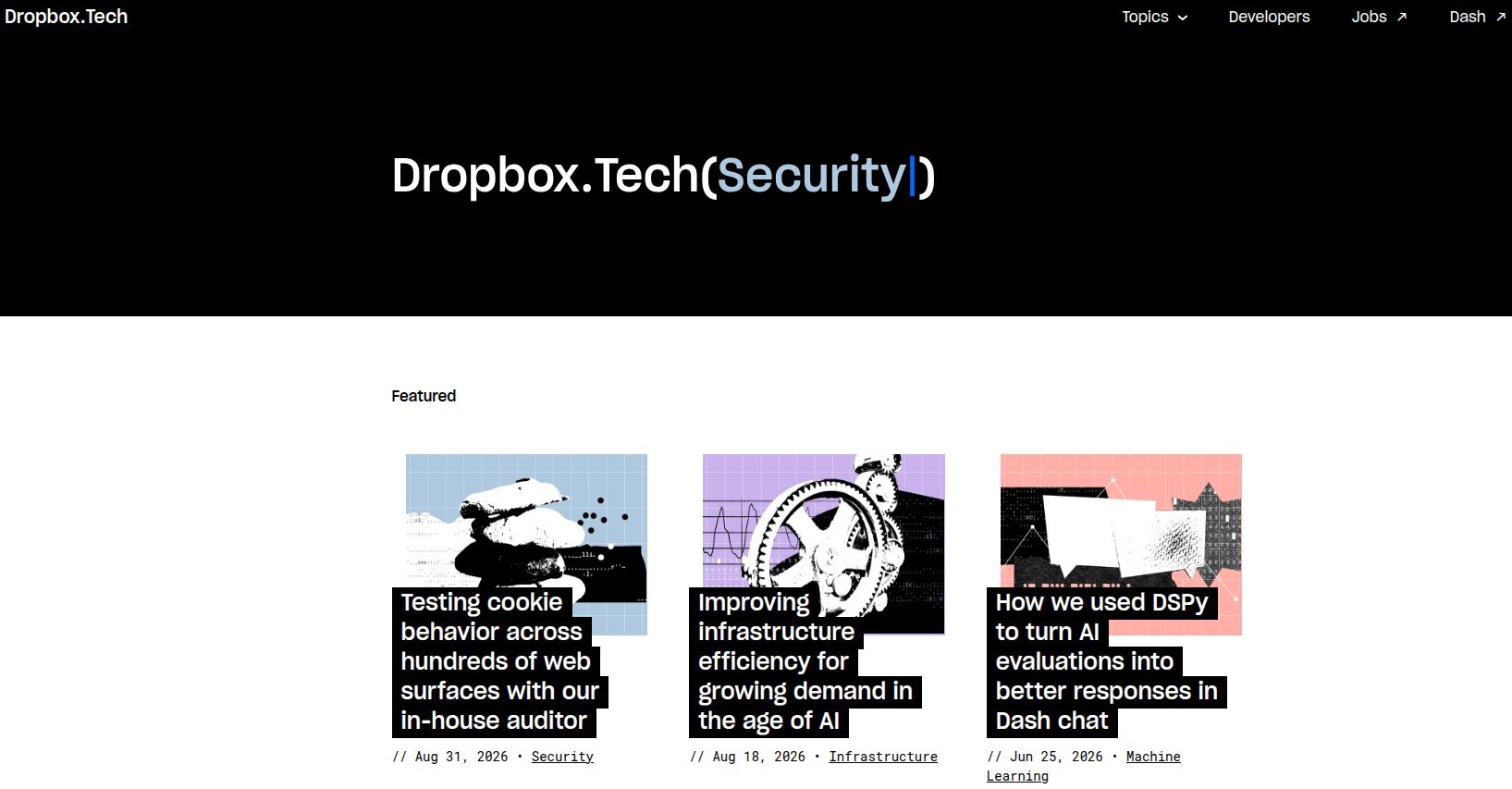 Dropbox.tech technical blog example.