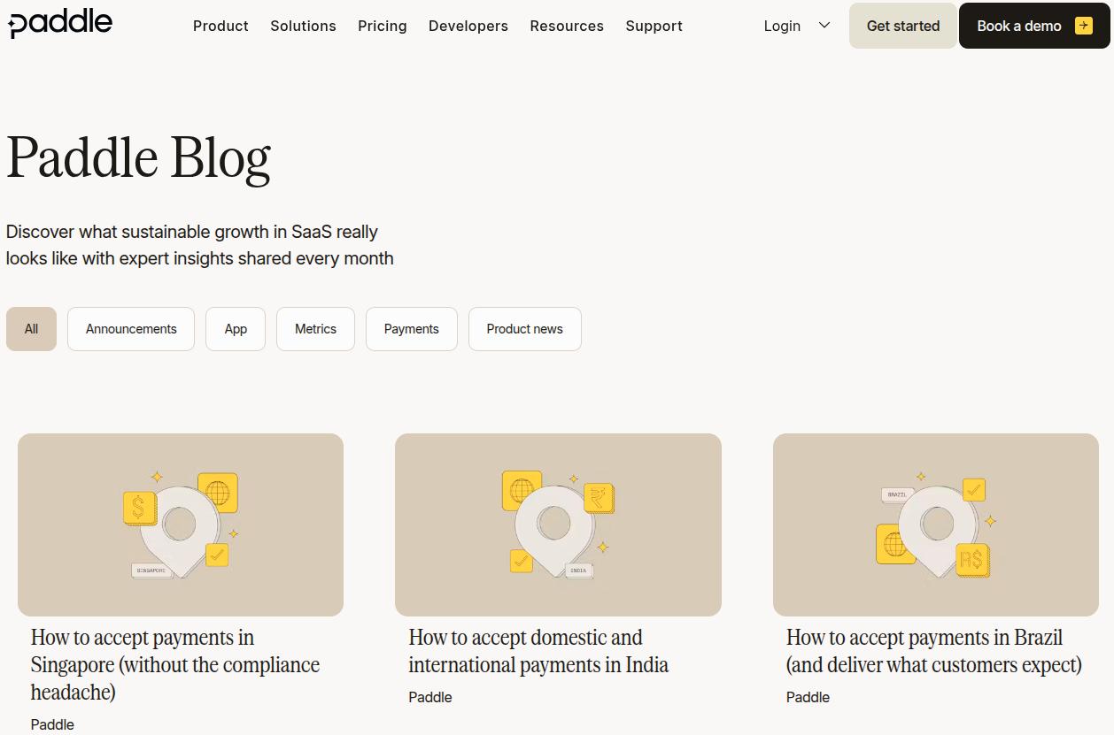 Paddle product blog.
