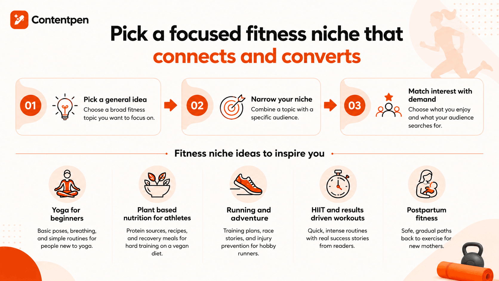 Pick a focused niche for your fitness blog.