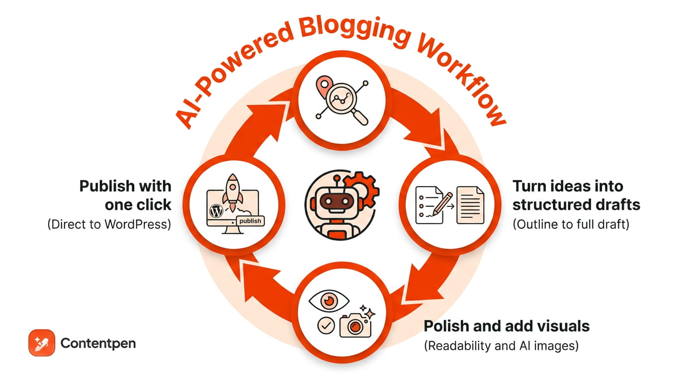 AI-assisted blog workflow - Contentpen.ai.