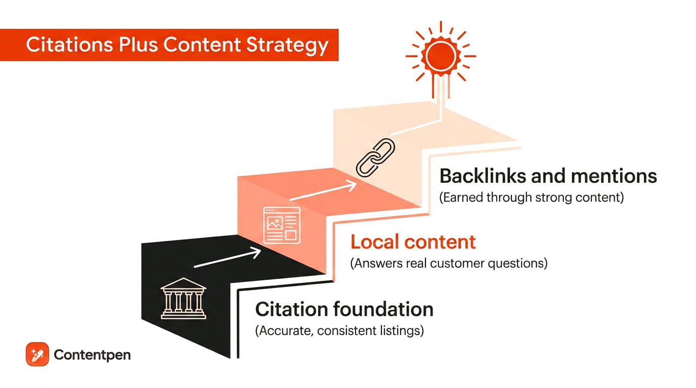 Quality local content supporting citation SEO efforts.