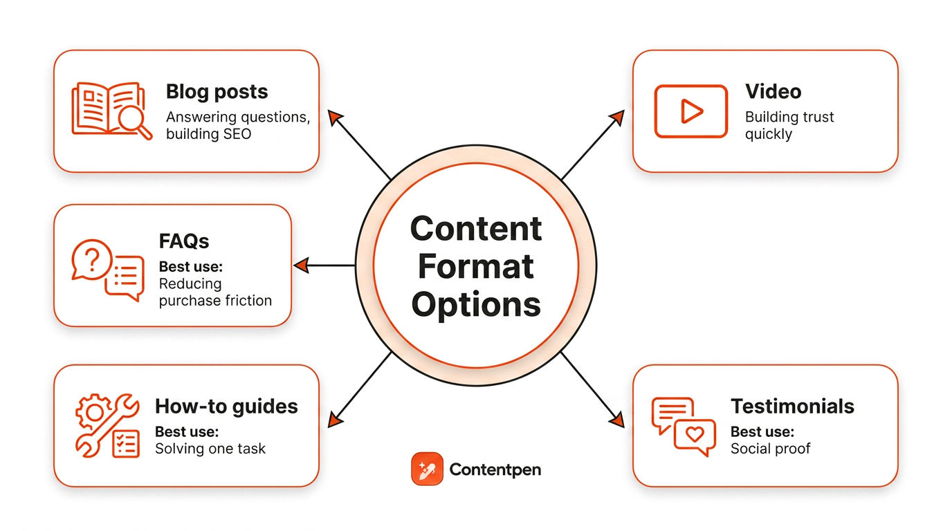 Content marketing formats for small businesses.