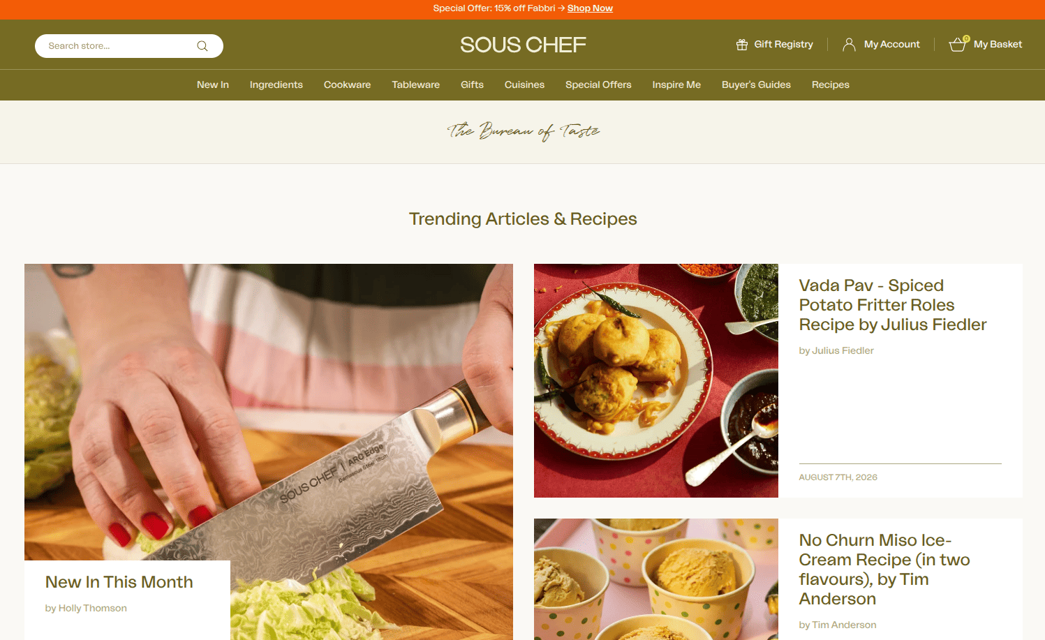 Sous Chef, The Bureau of Taste