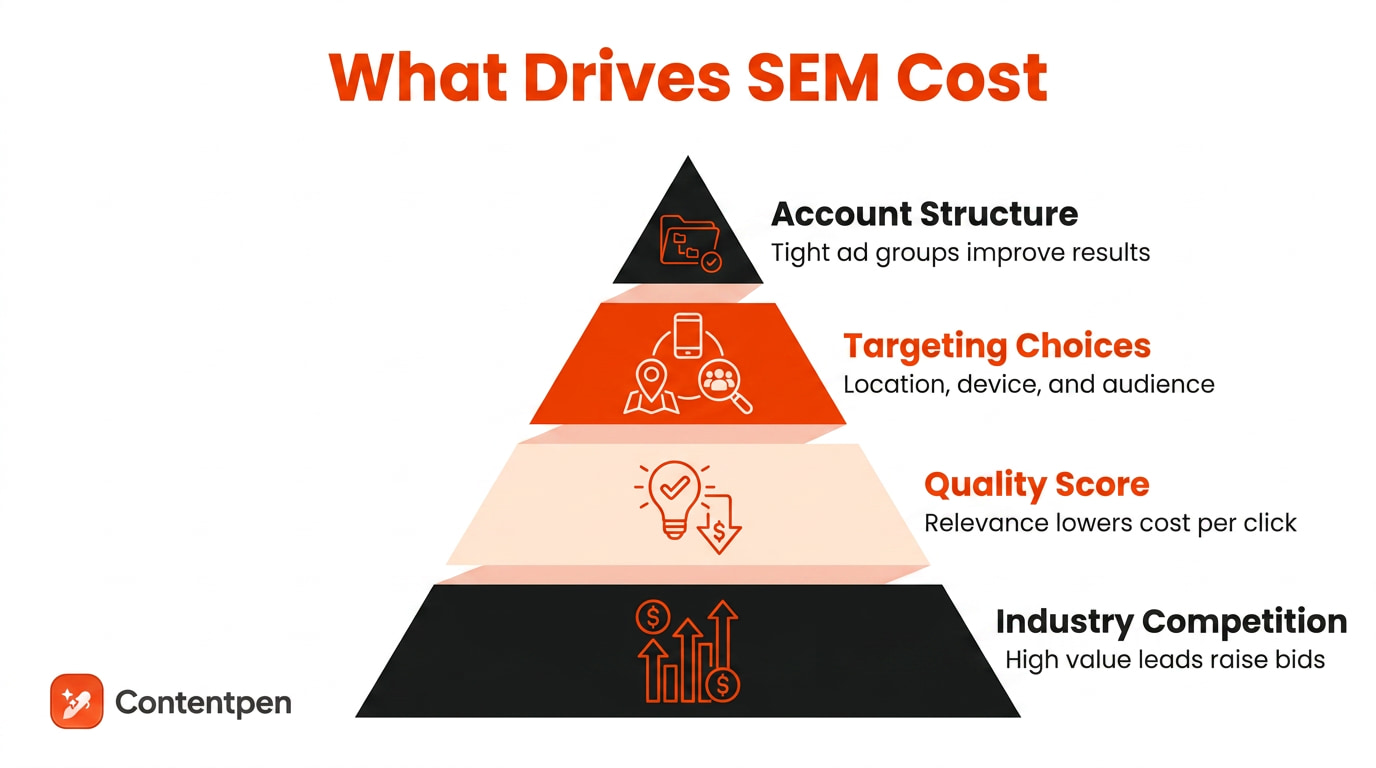 Factors that affect SEM budget.