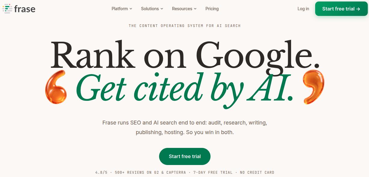 Frase landing page.