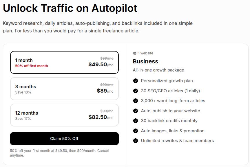 RankPill pricing details.