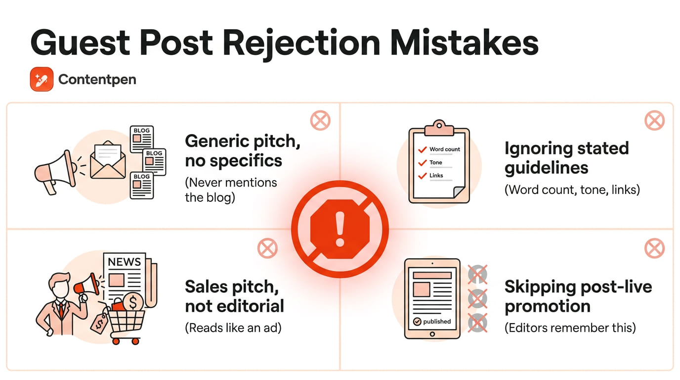 Guest post rejection - mistakes to avoid.