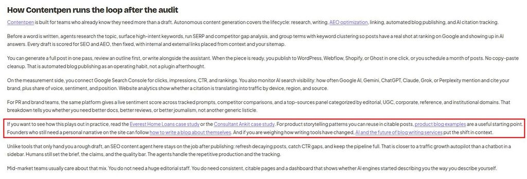 Rewriter.io interlinking and keyword stuffing.