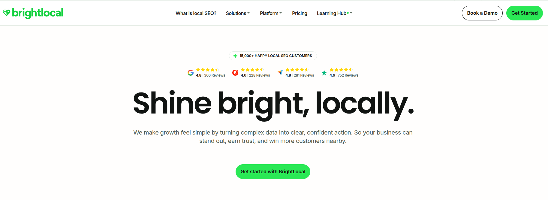 BrightLocal landing page.