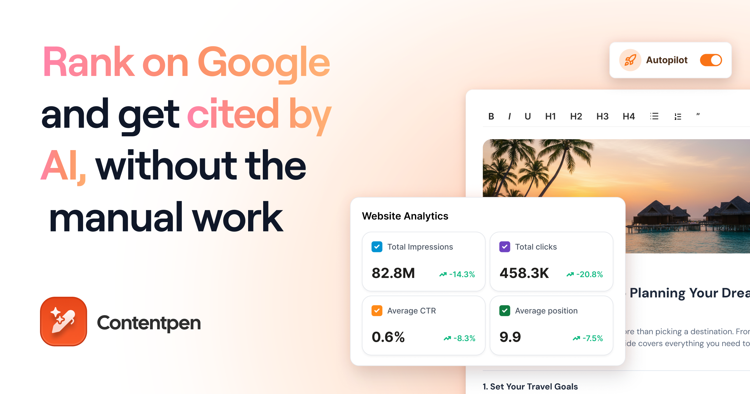 Contentpen all-in-one SEO and AEO system.